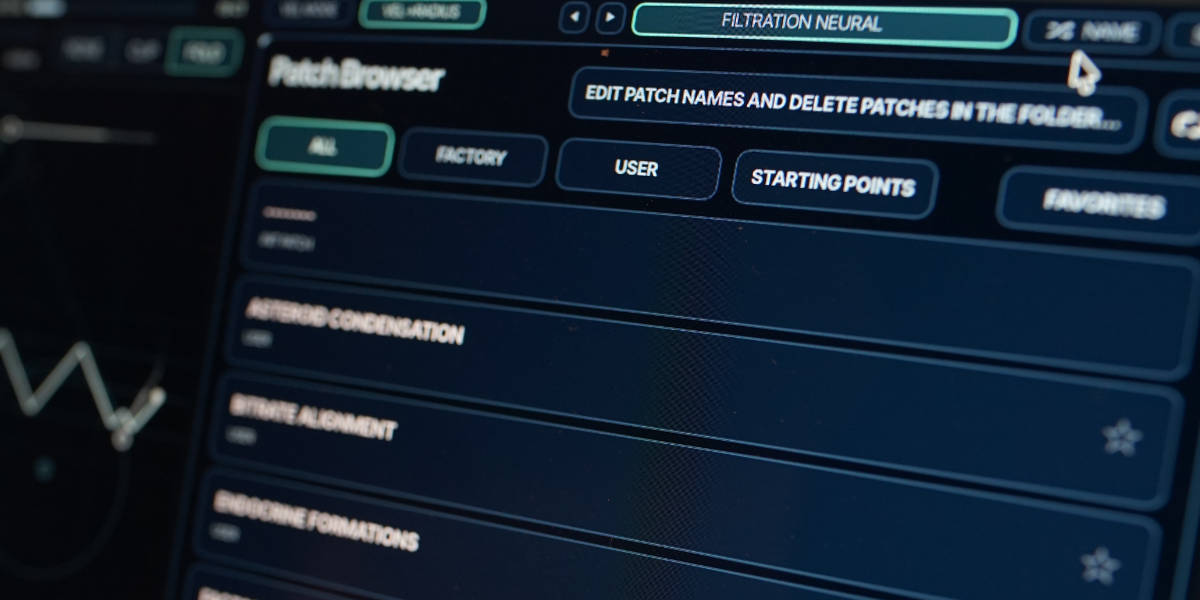 Preset navigation, name, and save controls