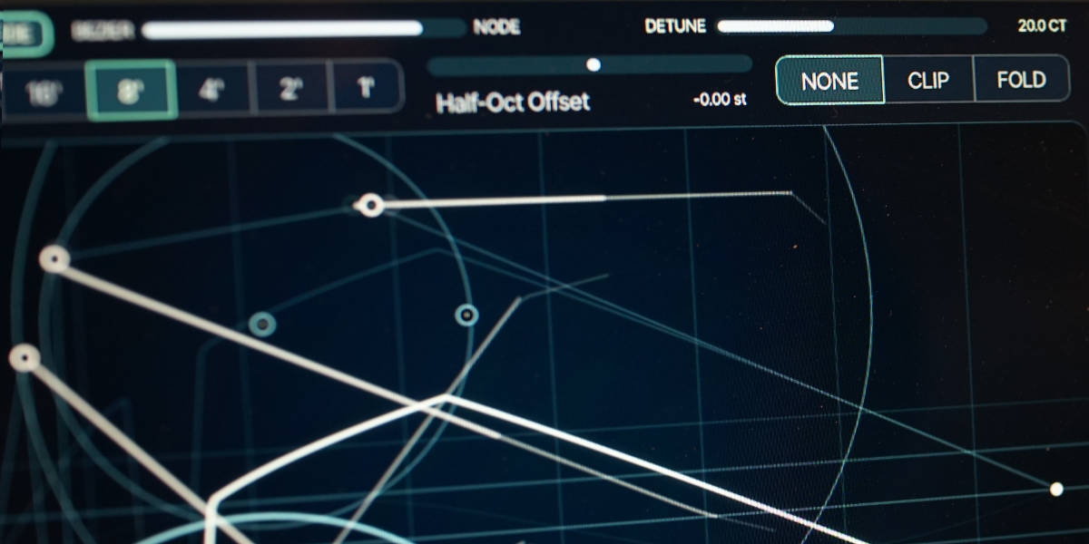 Bézier and node waveform editor with clip and fold modes