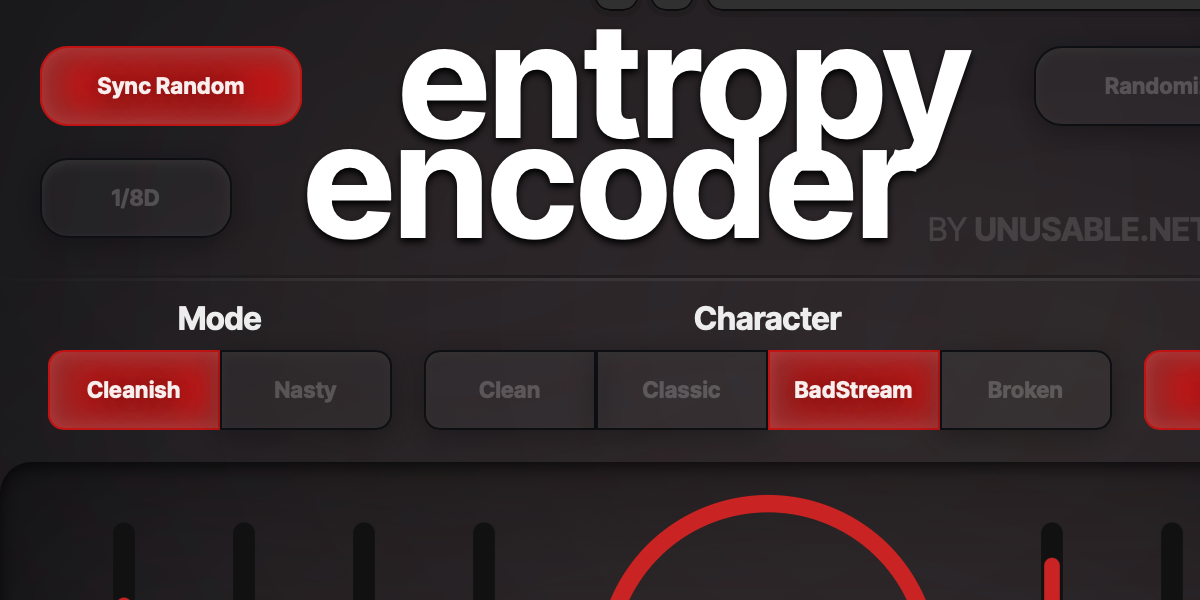 Entropy Encoder Randomize, Sync Random, Sync Division, and bitrate lock controls