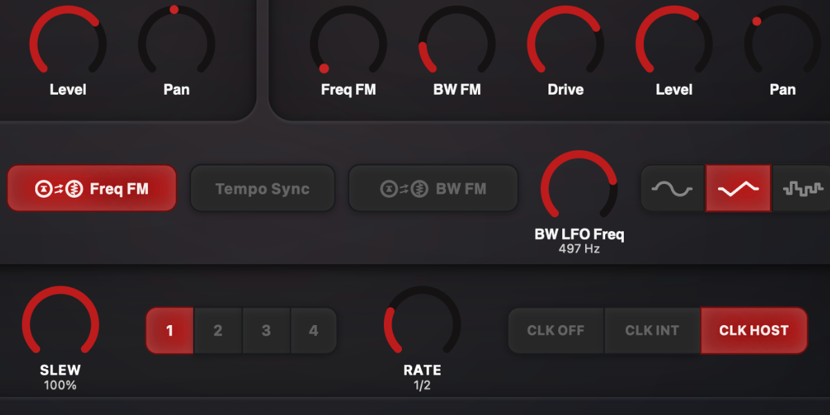 Harmonic Dissector slew, rate, slots, and clock controls