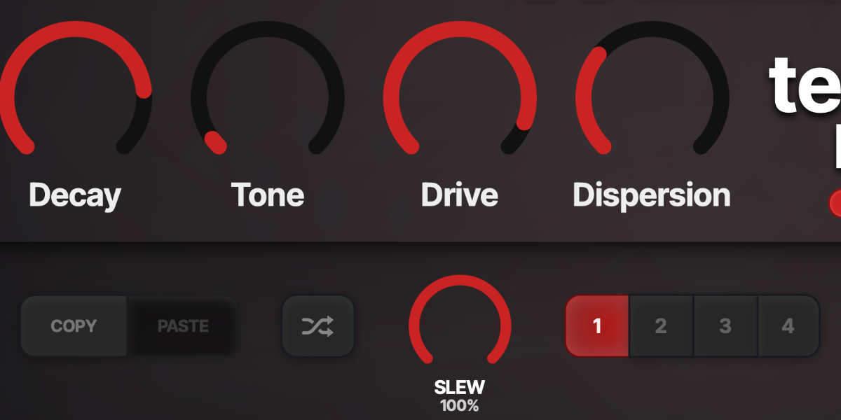 Tension Reactor Copy, Paste, Random, and four slot buttons